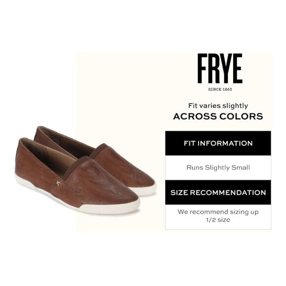 FRYE Melanie Womens Slip-On Leather Sneaker Cognac/Brown Flat Ballet Shoe Size 8 - Picture 8 of 10